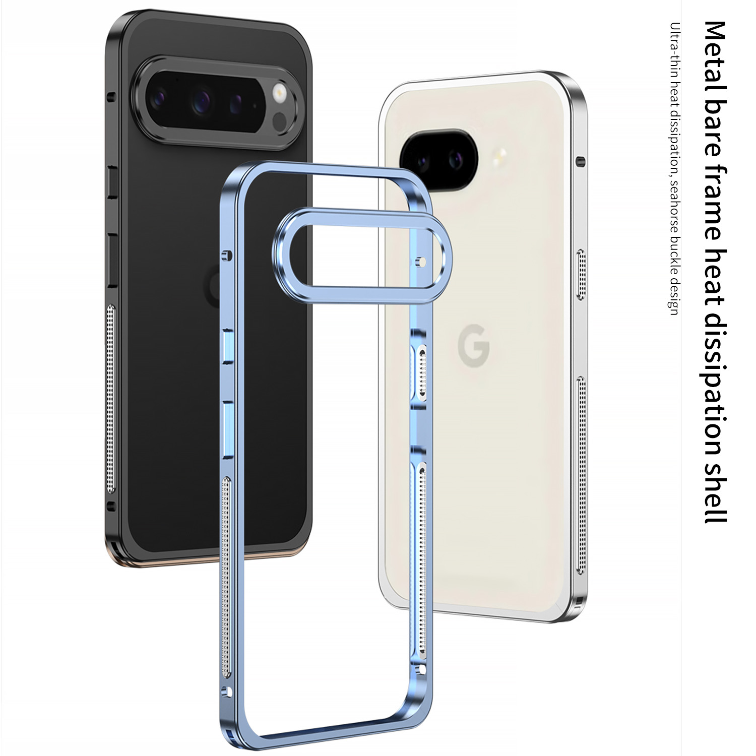 Google Pixel 9 Pro - ฝาครอบแข็งกรอบโลหะอะลูมิเนียมบางเฉียบสำหรับกูเกิลพิกเซล 10 9 8 7 โปร