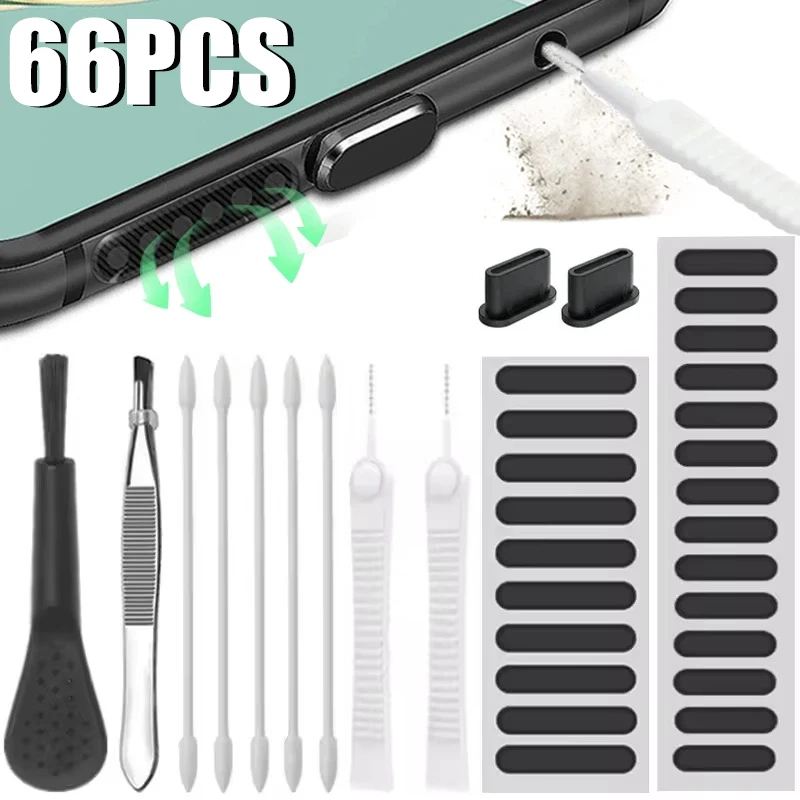 Dust Removal Sticker - ชุดทำความสะอาดพอร์ตชาร์จโทรศัพท์มือถือ ปลั๊กกันฝุ่นสำหรับ iPhone 17 16 15