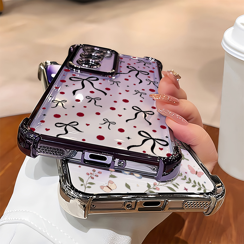 เคสพิมพ์ลายใบไม้และดอกไม้สีชมพ - Oppo Reno 12 บทวิจารณ์และราคา